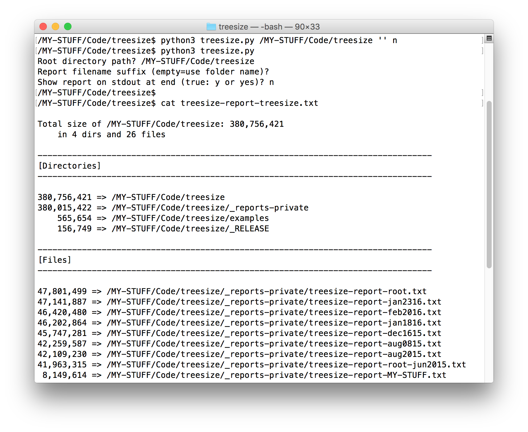 file tree size free